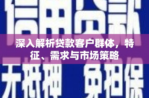 汶上深入解析贷款客户群体，特征、需求与市场策略