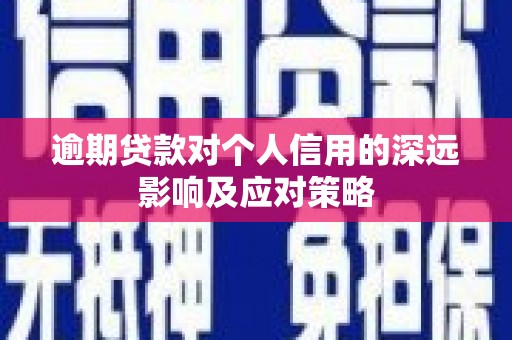 汶上逾期贷款对个人信用的深远影响及应对策略