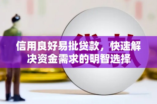 汶上信用良好易批贷款，快速解决资金需求的明智选择