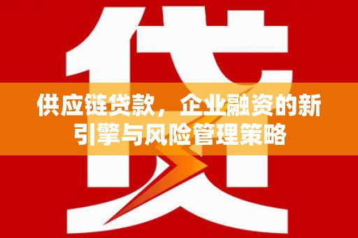 汶上供应链贷款，企业融资的新引擎与风险管理策略
