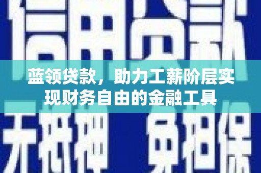 汶上蓝领贷款，助力工薪阶层实现财务自由的金融工具