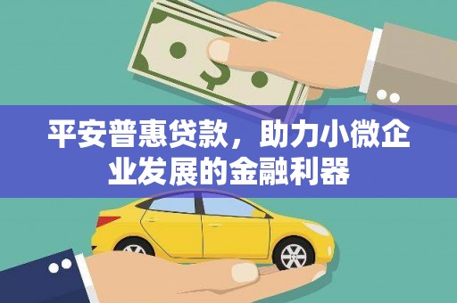 汶上平安普惠贷款，助力小微企业发展的金融利器